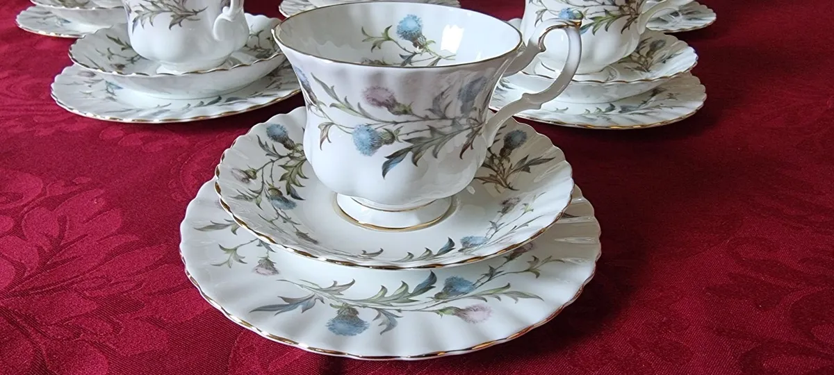 21 Pc. Royal Albert Brigadoon Bone China Tea Set - Image 2