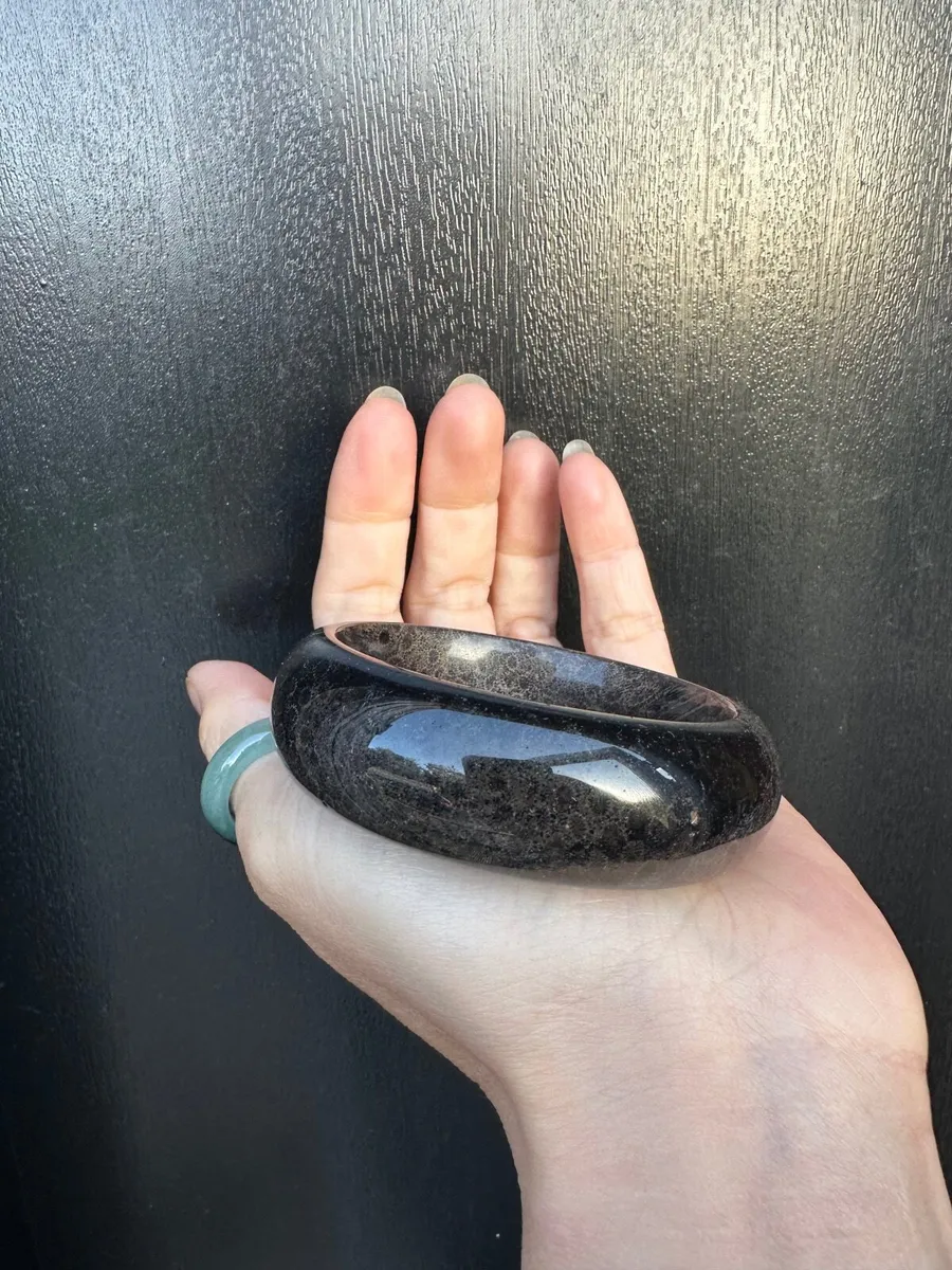 Natural fossil coral jade bangle 55mm - Image 1