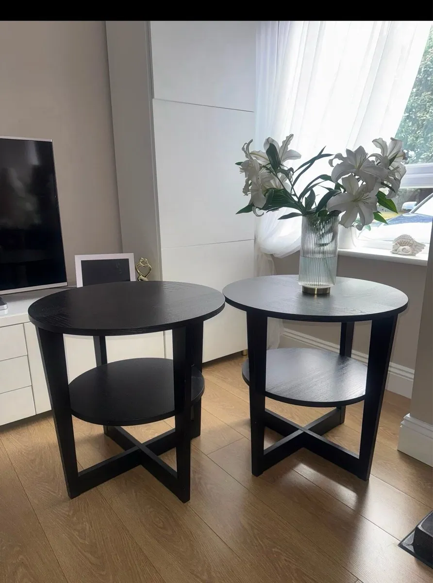 IKEA Black Coffee/Side Tables - Set of 2 - Image 1