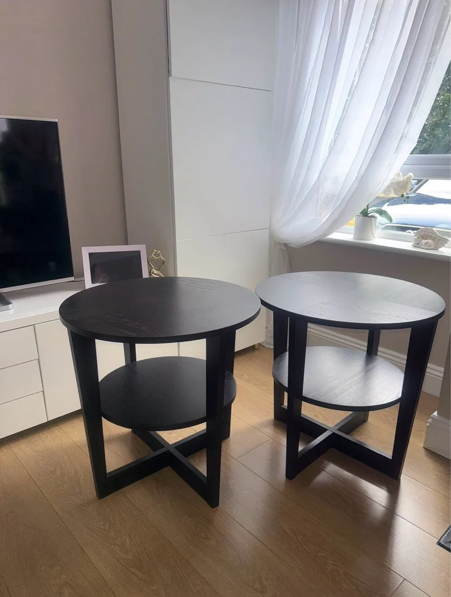 IKEA Black Coffee/Side Tables - Set of 2 - Image 2