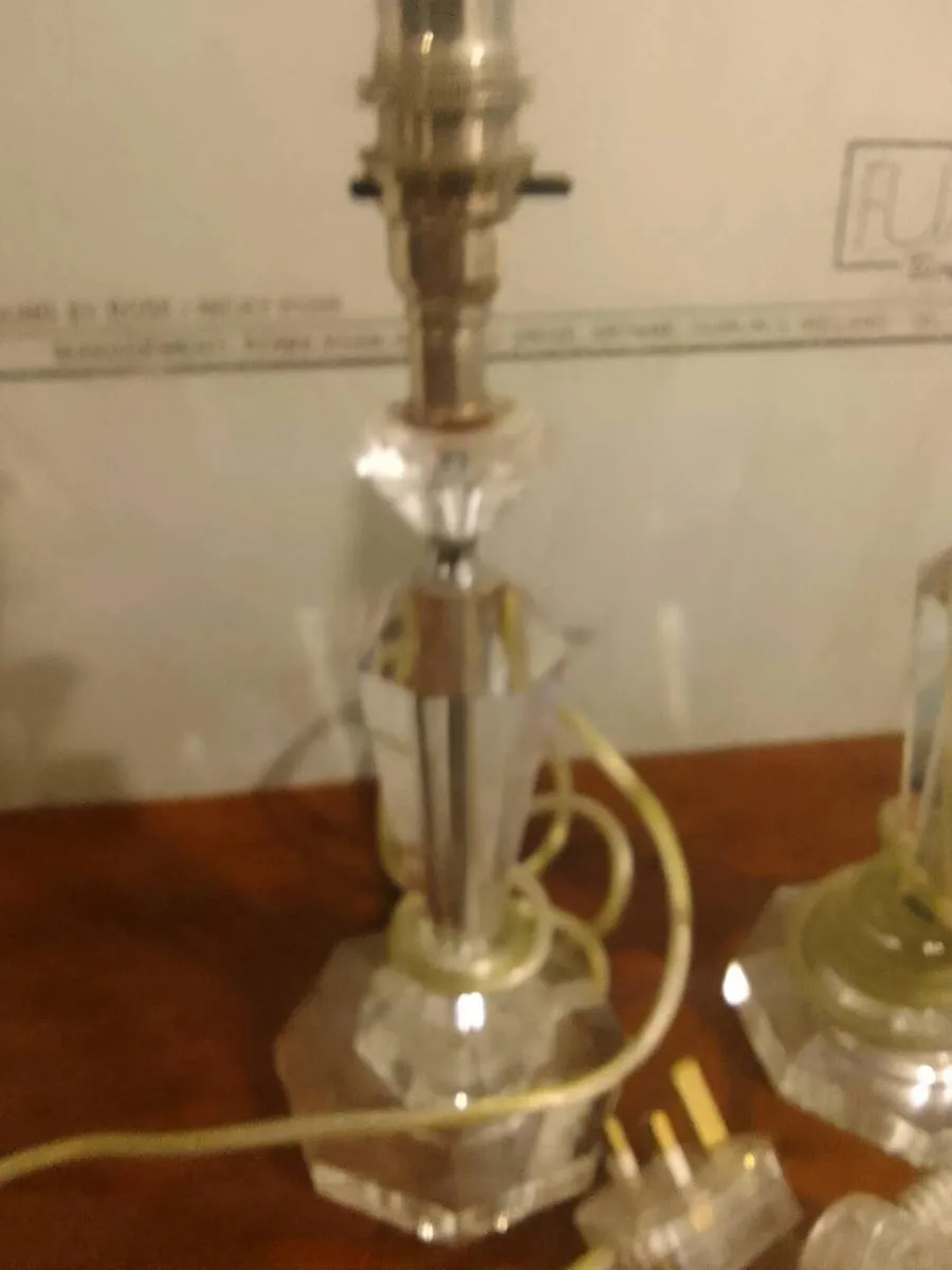 Vintage cut glass crystal boudoir lamps - Image 3