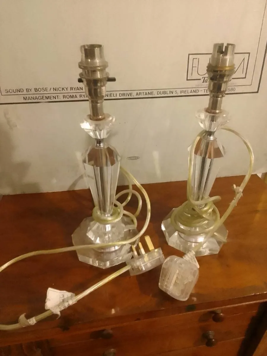 Vintage cut glass crystal boudoir lamps - Image 1