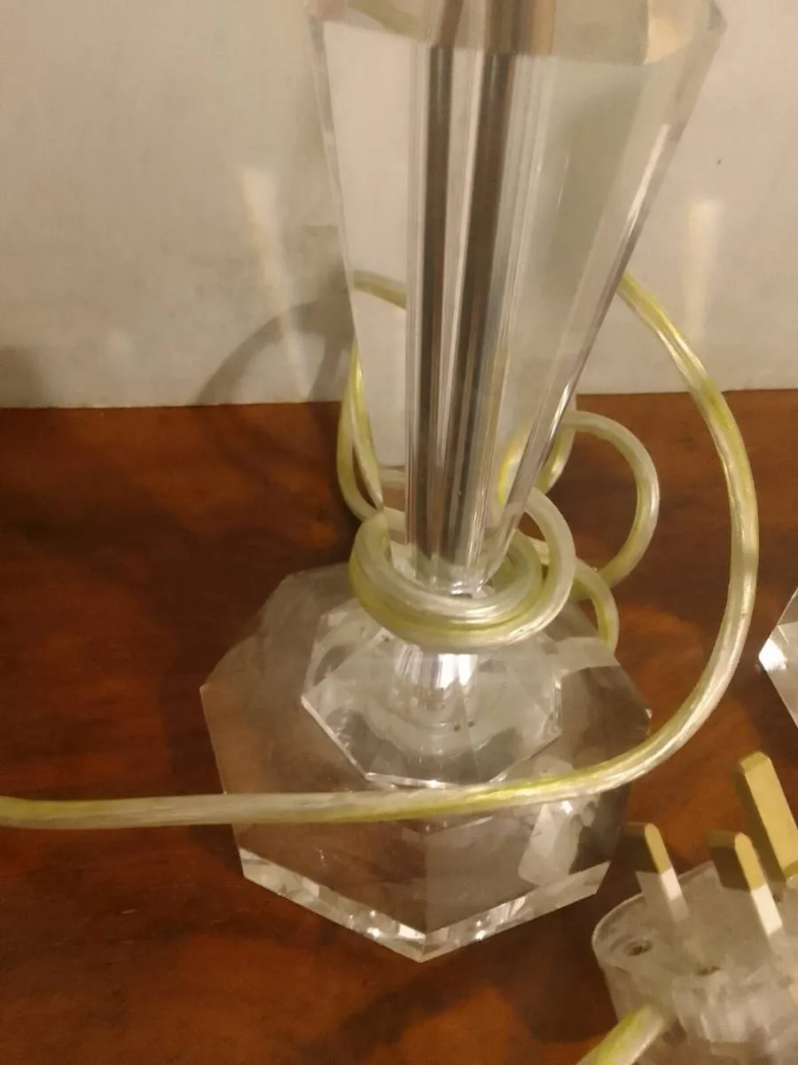 Vintage cut glass crystal boudoir lamps - Image 2
