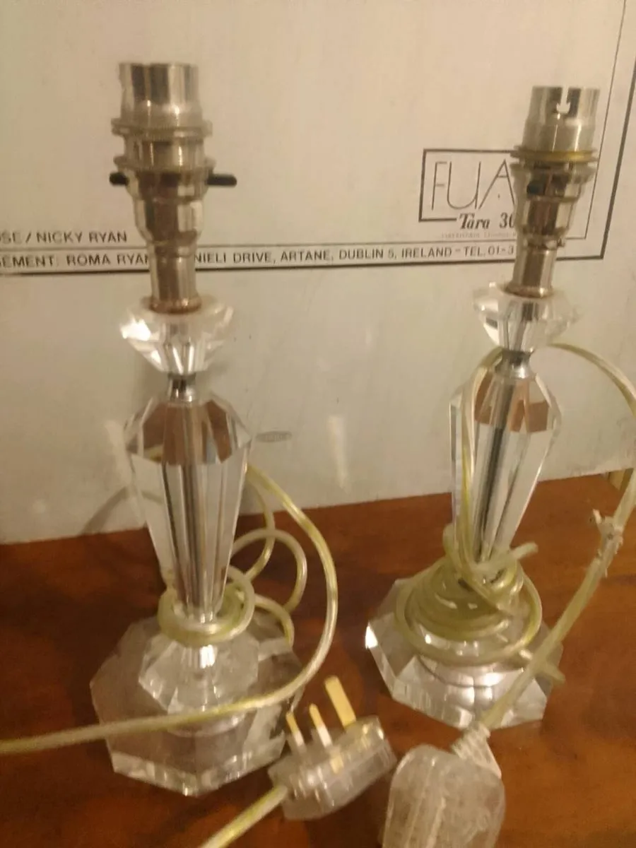 Vintage cut glass crystal boudoir lamps - Image 4