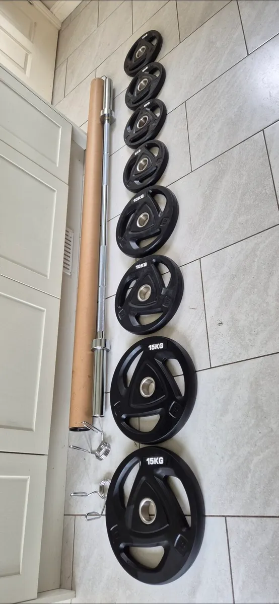 Brand new olympic tri grip weight lifting set - Image 1