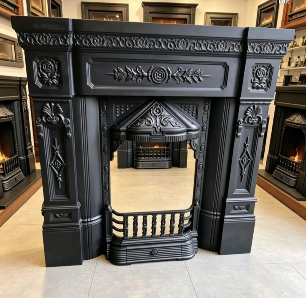 Cast iron fireplace