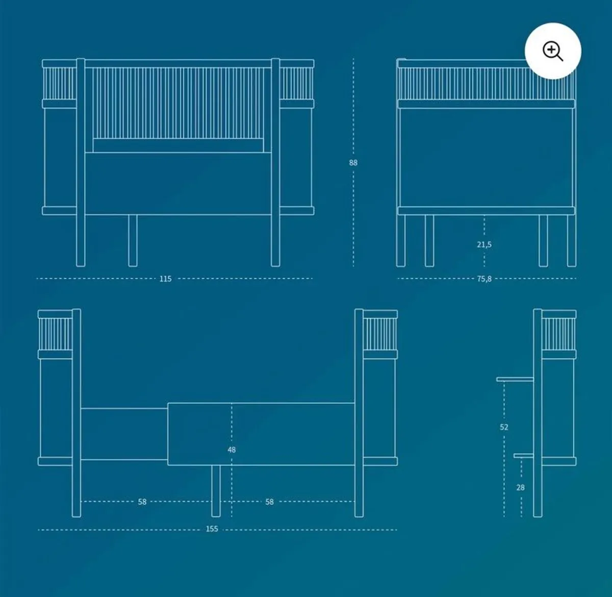 Sebra Cot Bed with Mattress - Image 4