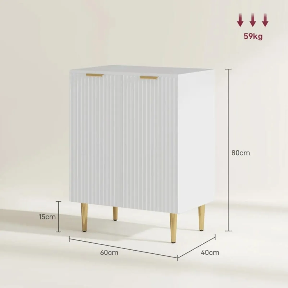 Adjustable Shelf Sideboard - White

Features:
Larg - Image 4