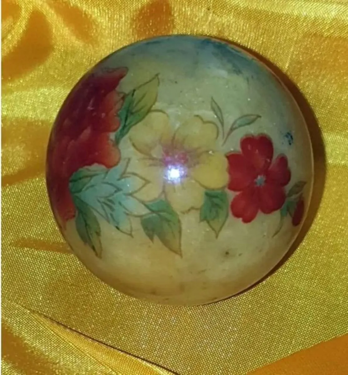 Vintage Italian Alabaster Paperweight Hand Painted - Image 4