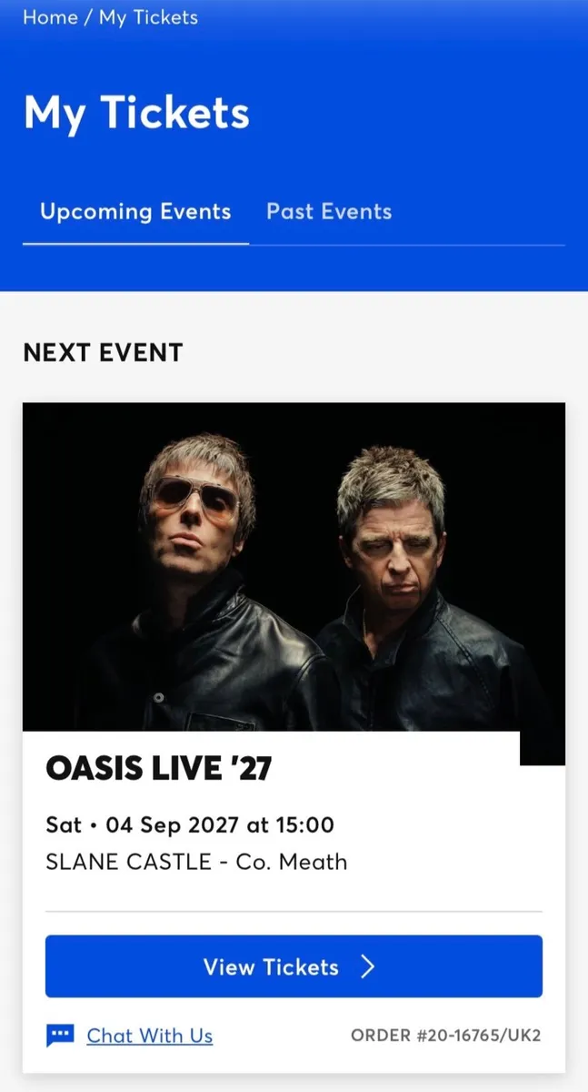 Oasis ticket x 2 Slane Saturday - Image 1