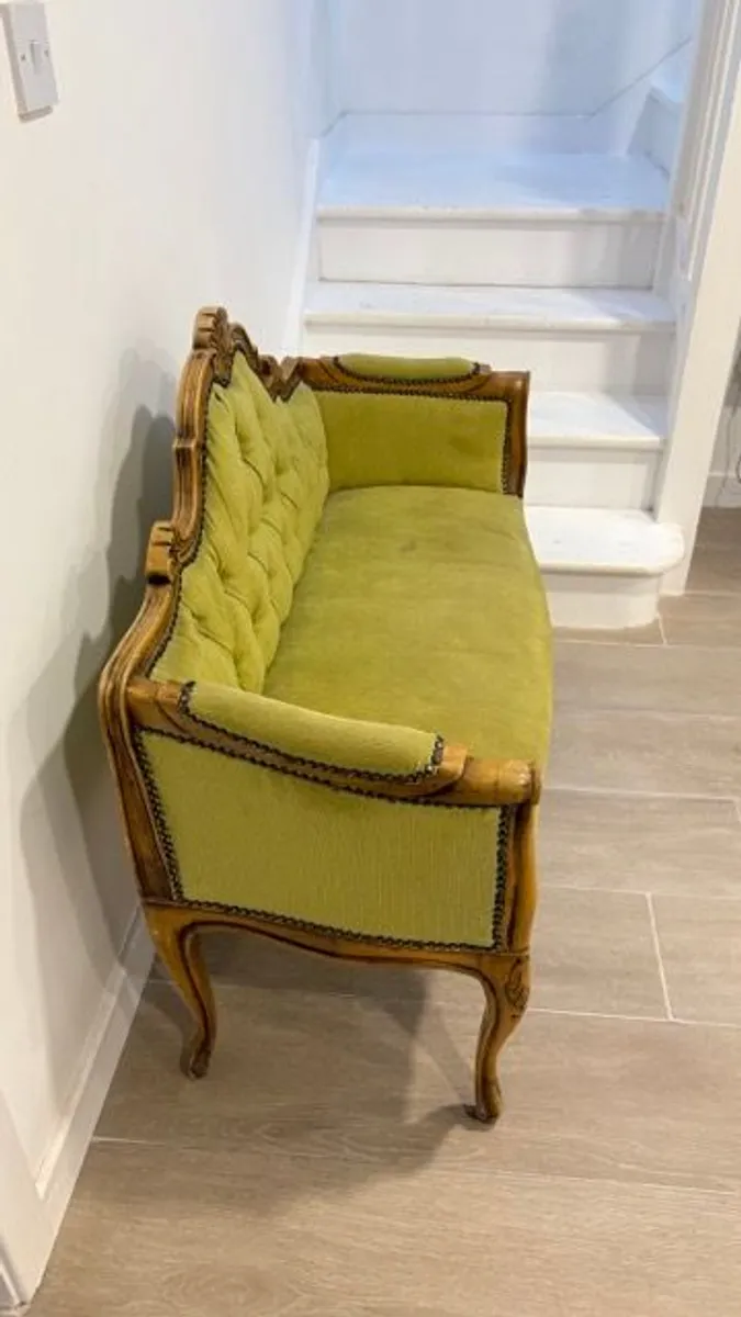 French Love Seat Vintage Settee - Image 2