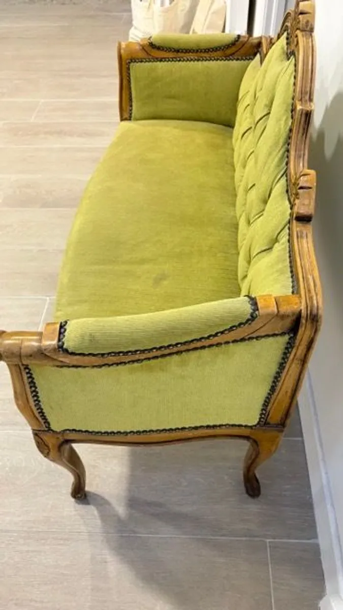 French Love Seat Vintage Settee - Image 3