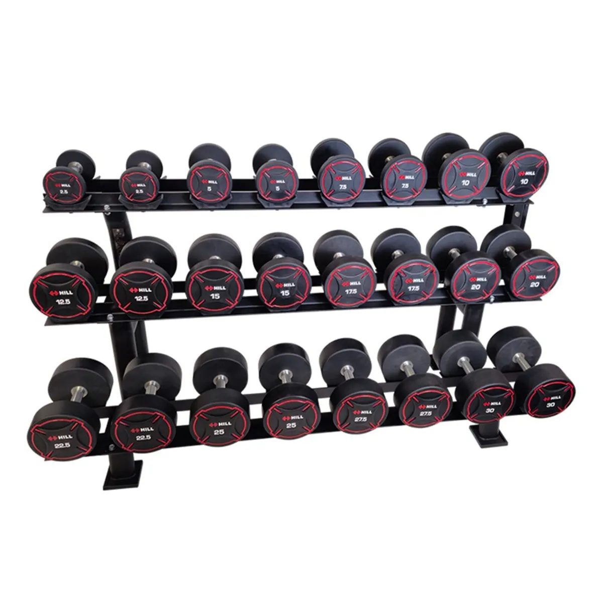 *SALE* Hill Pro Round PU Dumbbell Set 2.5kg - 30kg - Image 3