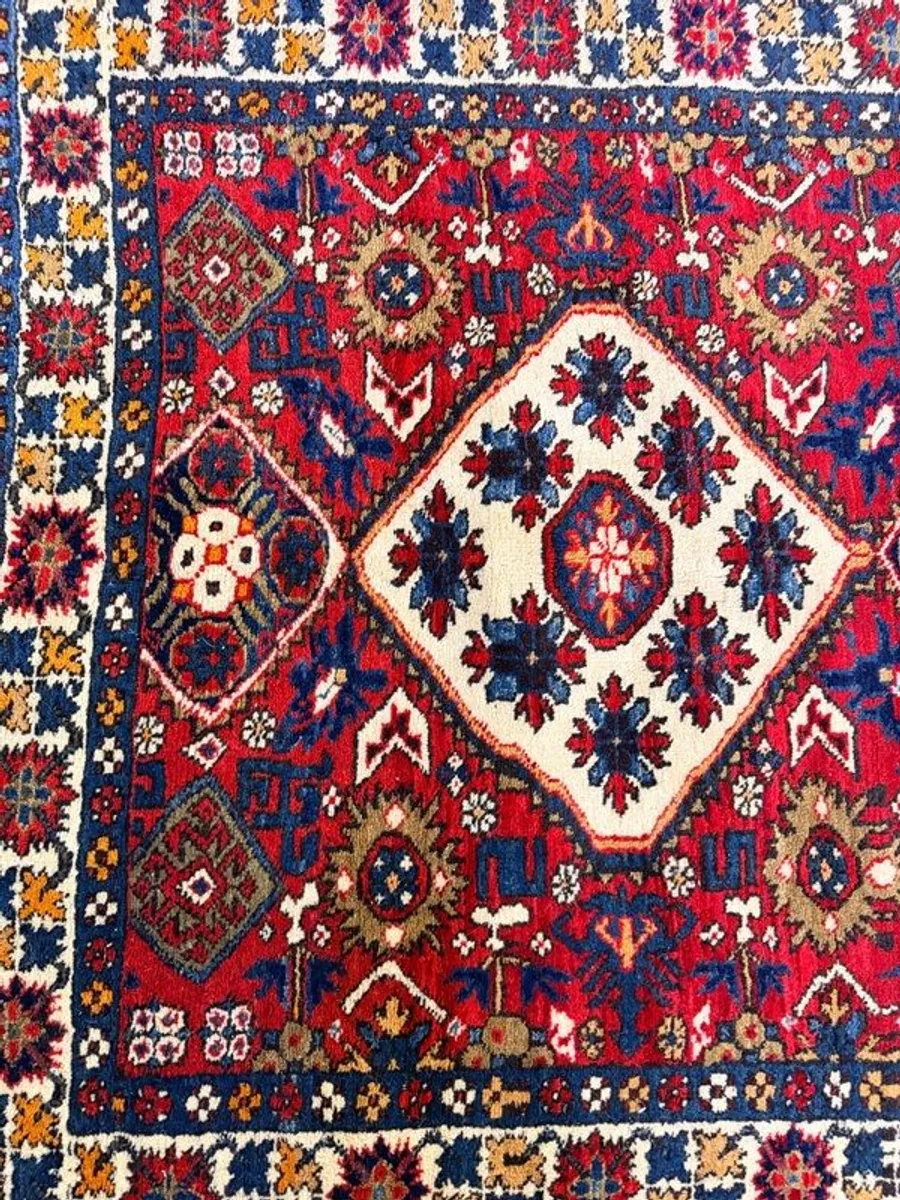 Vintage Handknotted Yalameh Pure Wool Rug - Image 2