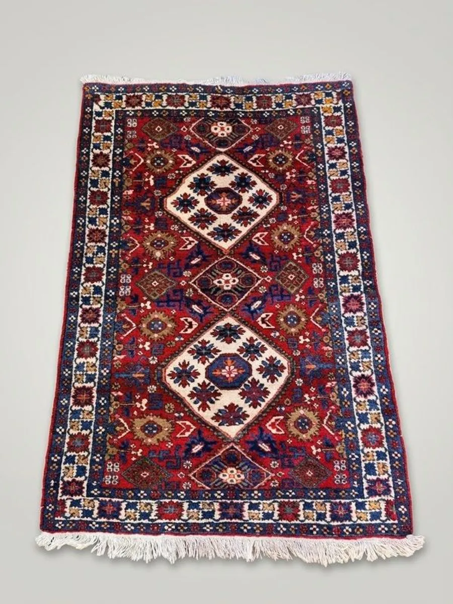 Vintage Handknotted Yalameh Pure Wool Rug - Image 1