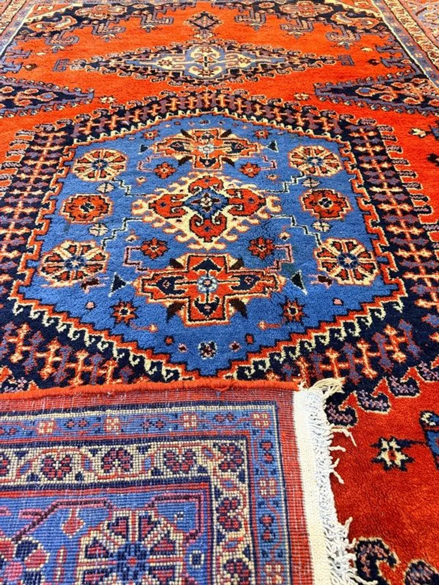Large Vintage Handknotted Wiss Wool Rug - Image 2