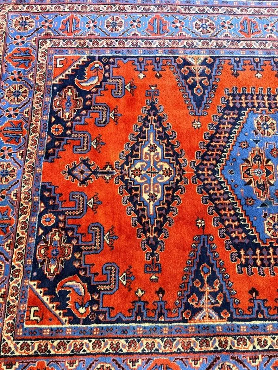 Large Vintage Handknotted Wiss Wool Rug - Image 4