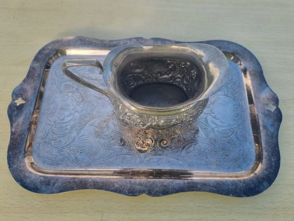 Viking Plate -  silver plate   creamer and tray - Image 3