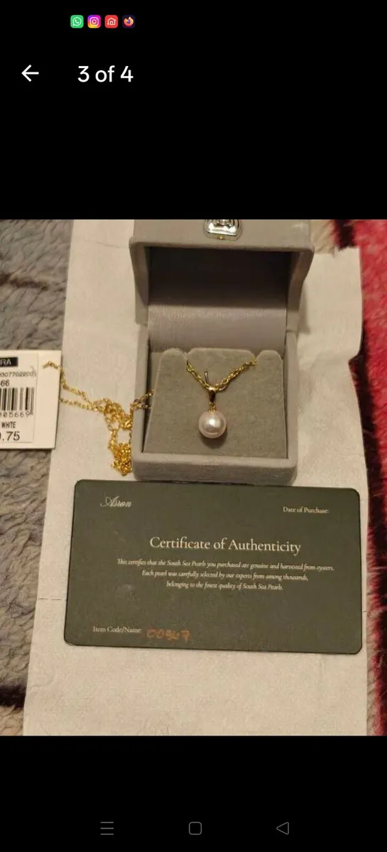 Genuine White South Sea Pearl Pendant boxed with C - Image 2