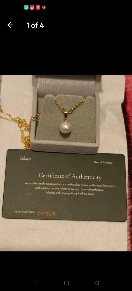 Genuine White South Sea Pearl Pendant boxed with C - Image 4