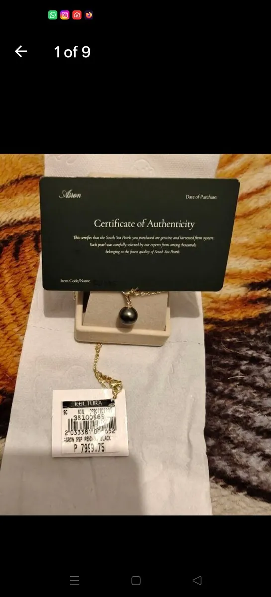 Black South Sea Pearl Pendant with Certificate - Image 2