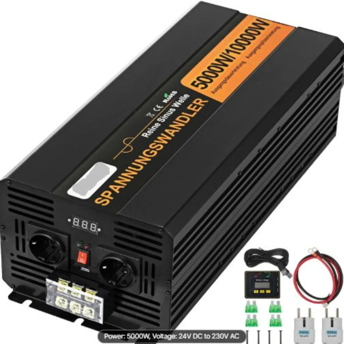 Pure Sine Wave Power Inverter 5000W 24V DC to 230V - Image 1