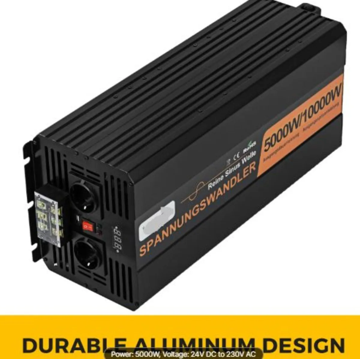 Pure Sine Wave Power Inverter 5000W 24V DC to 230V - Image 2