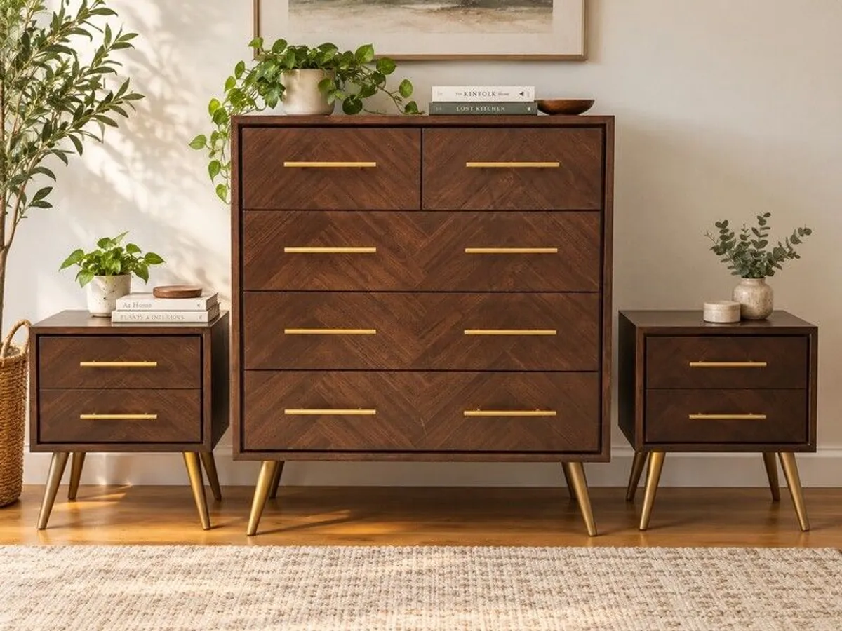40% Off Retail | Matching Bedroom Dresser + Side Tables - Image 1