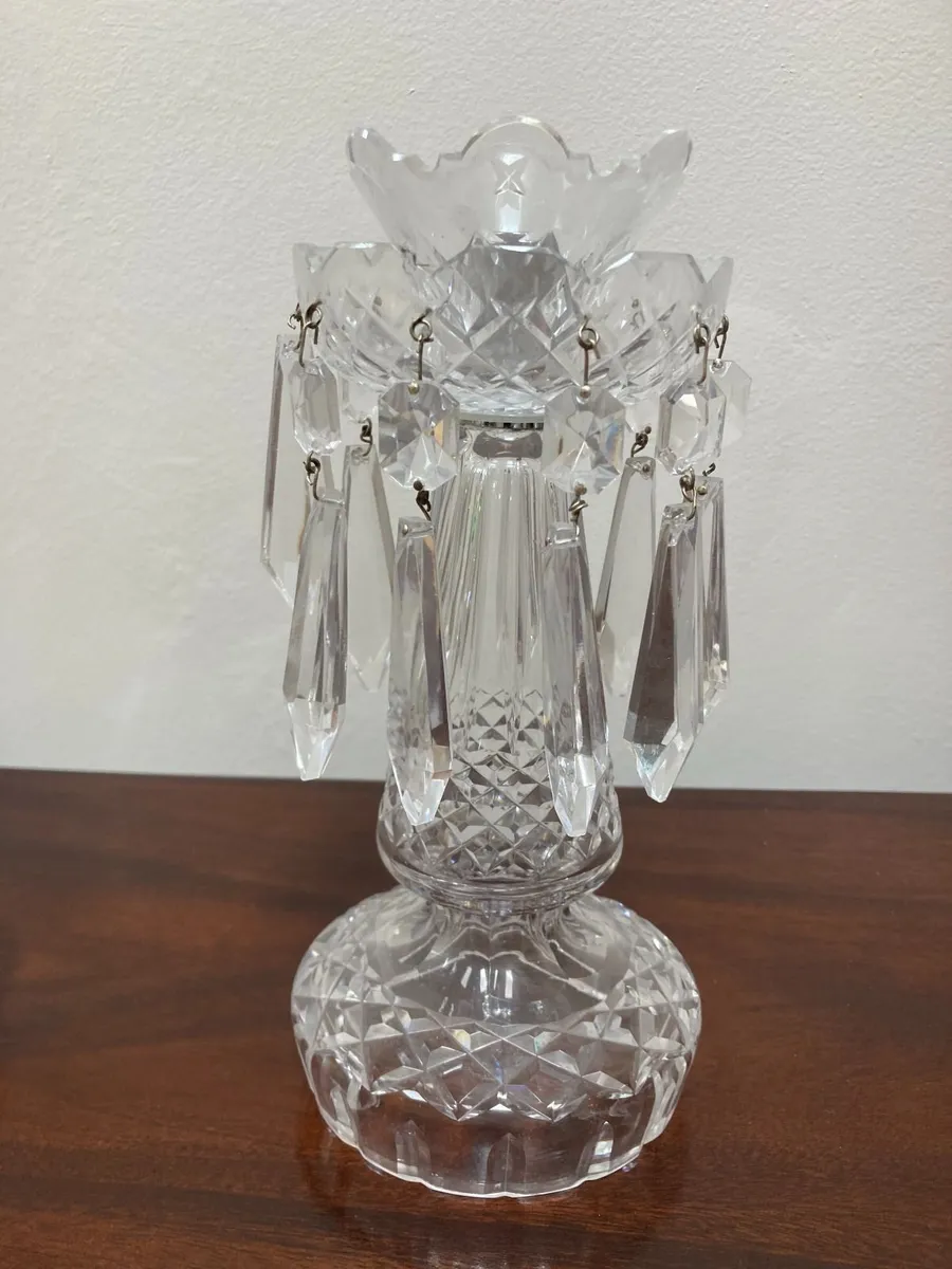 Crystal Lustres - Pair - Cut Glass - Image 1