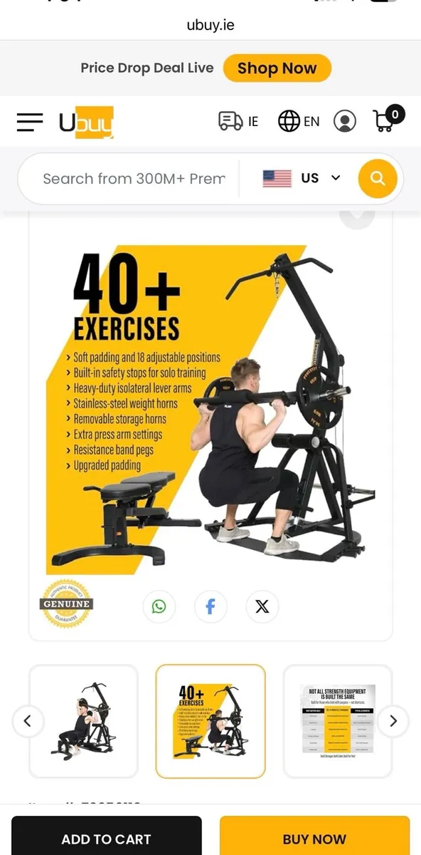 Powertec workbench Olympic gym - Image 3