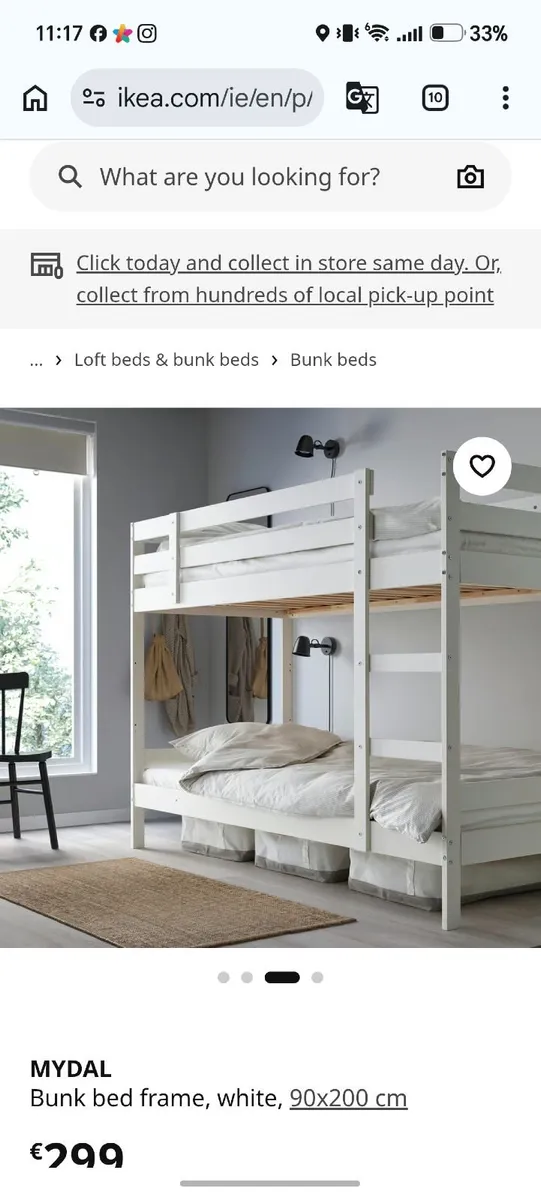 Ikea mydal bunkbed with mattresses - Image 2