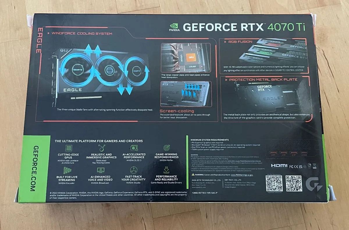 Gigabyte Nvidia GeForce RTX 4070Ti Graphics Card - Image 3
