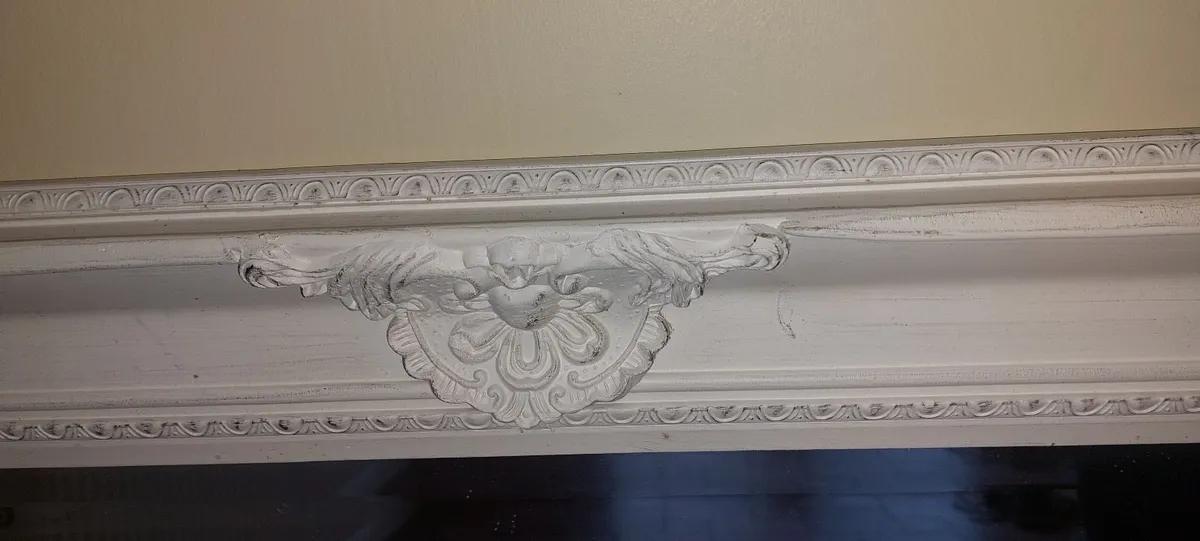 Leaner Shabby Chic Ornate Mirror White - Image 3