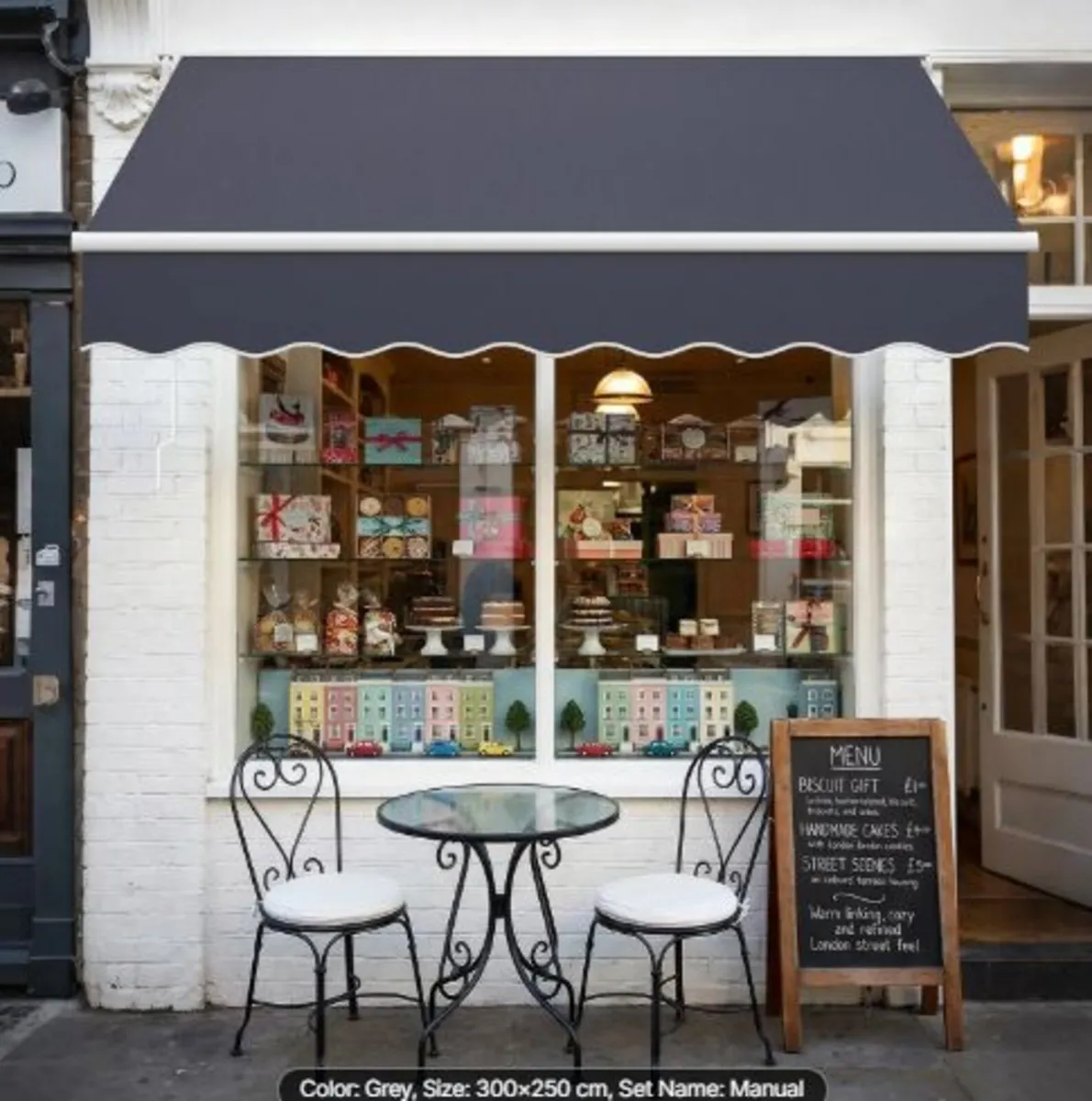 Manual Retractable Awning, 300 x 250 cm Outdoor - Image 4
