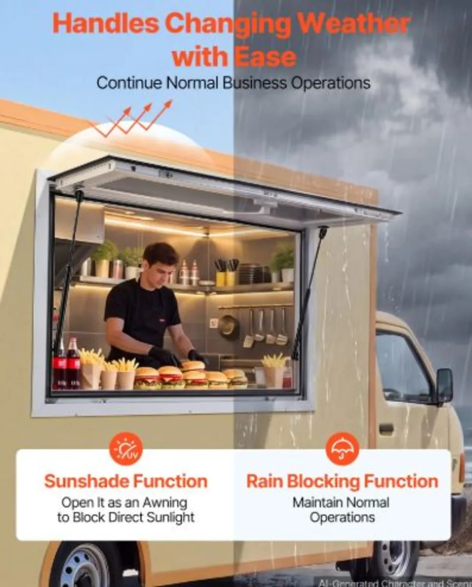 Concession Window 915x610mm Aluminum Alloy Frame - Image 2