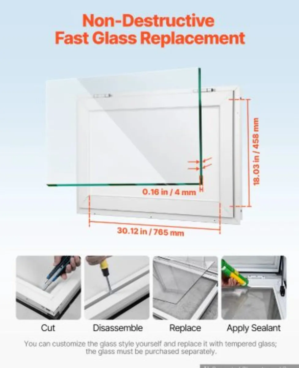 Concession Window 915x610mm Aluminum Alloy Frame - Image 3