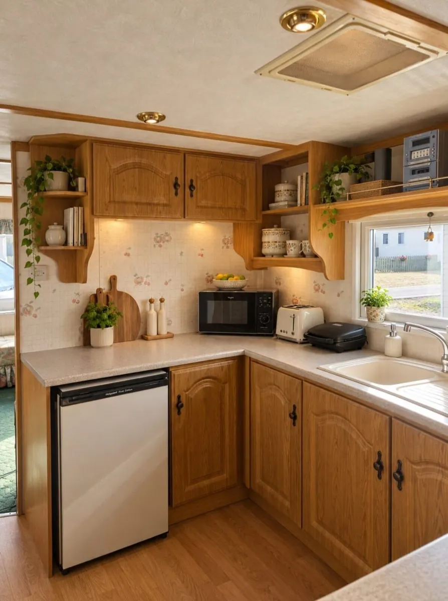 Mobile Home, Wooden Garden Shed and Bench - Image 3