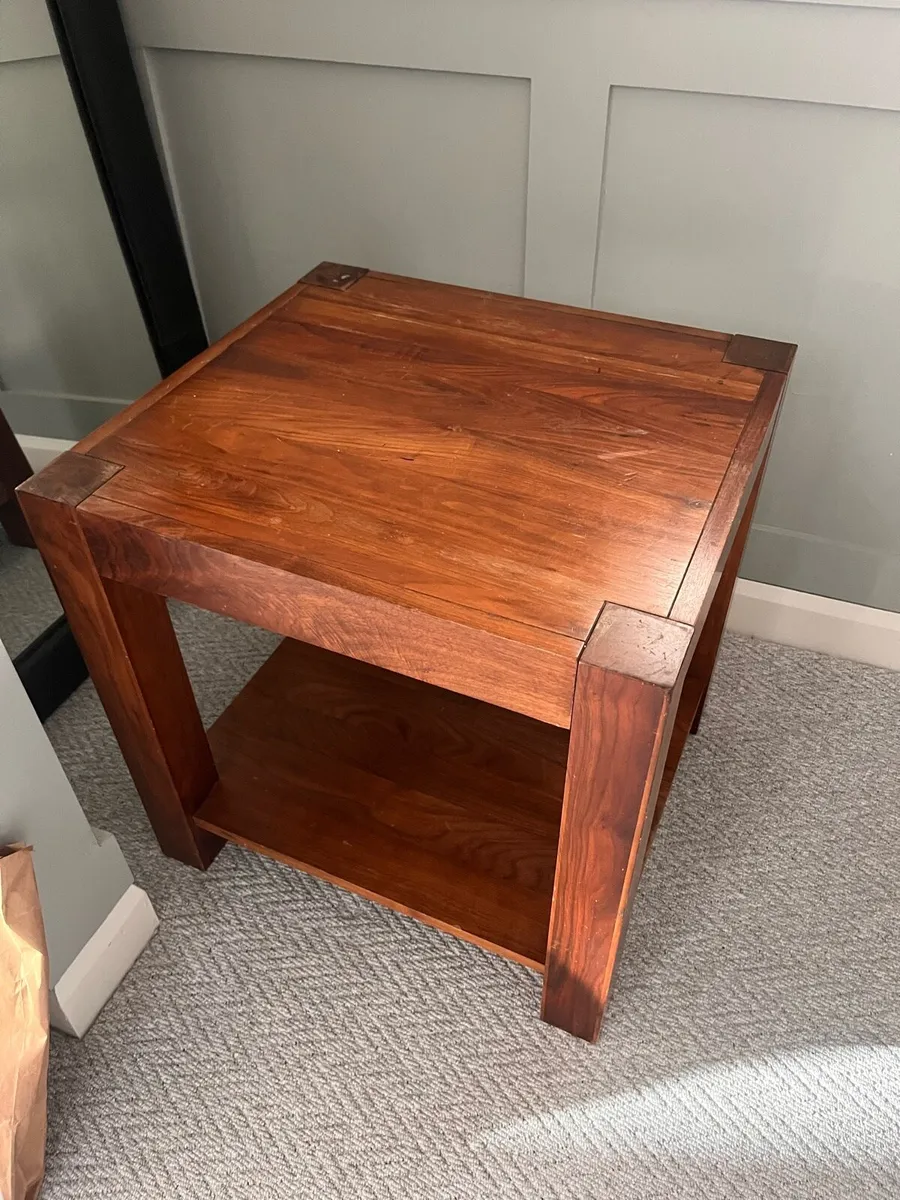 Solid walnut side table - Image 1
