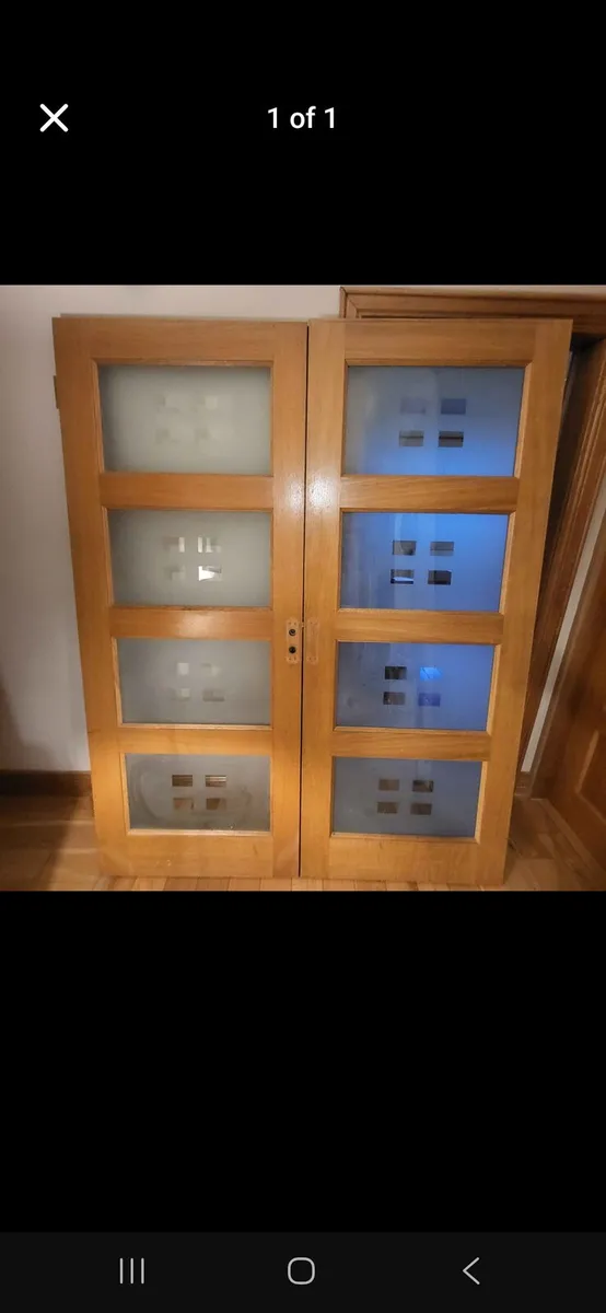 Oak door glass