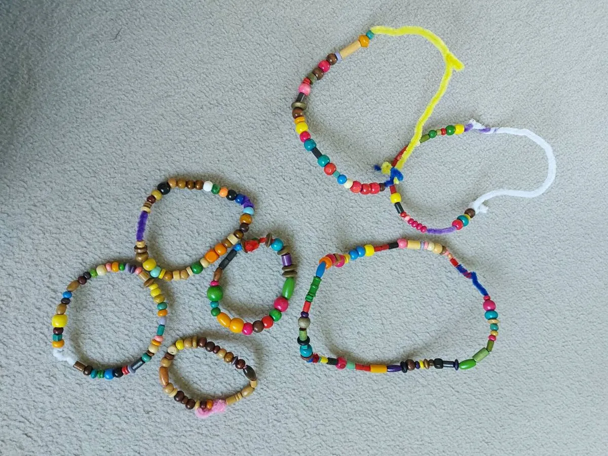 Wooden bead bracelets and necklaces