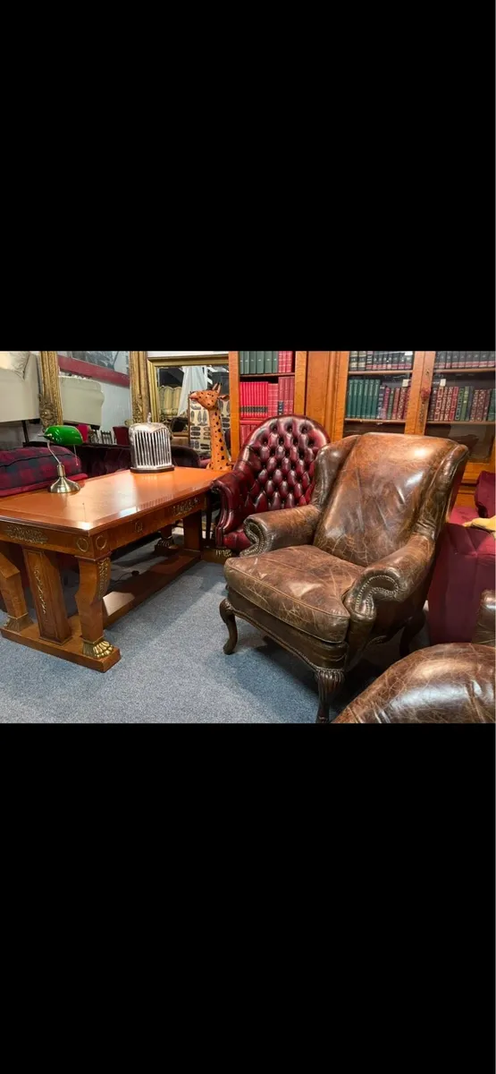 Original antique Chesterfield sofas chairs - Image 4