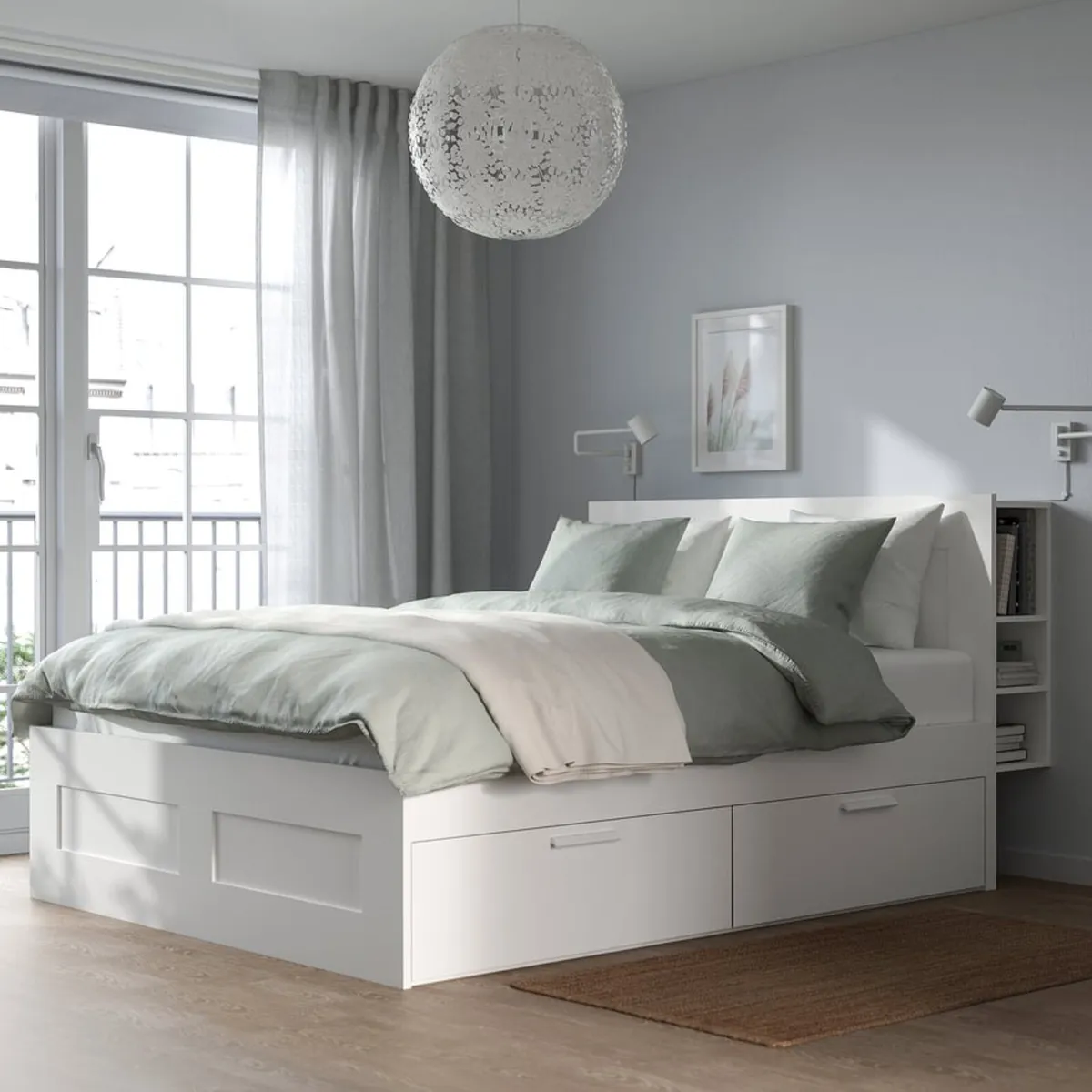 Double Bed w/storage and Mattress - Image 1
