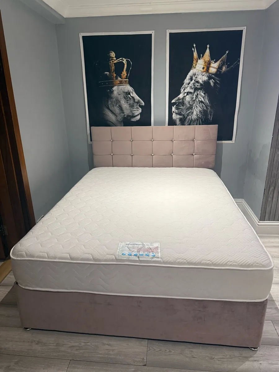 King size bed with mattress - Image 2
