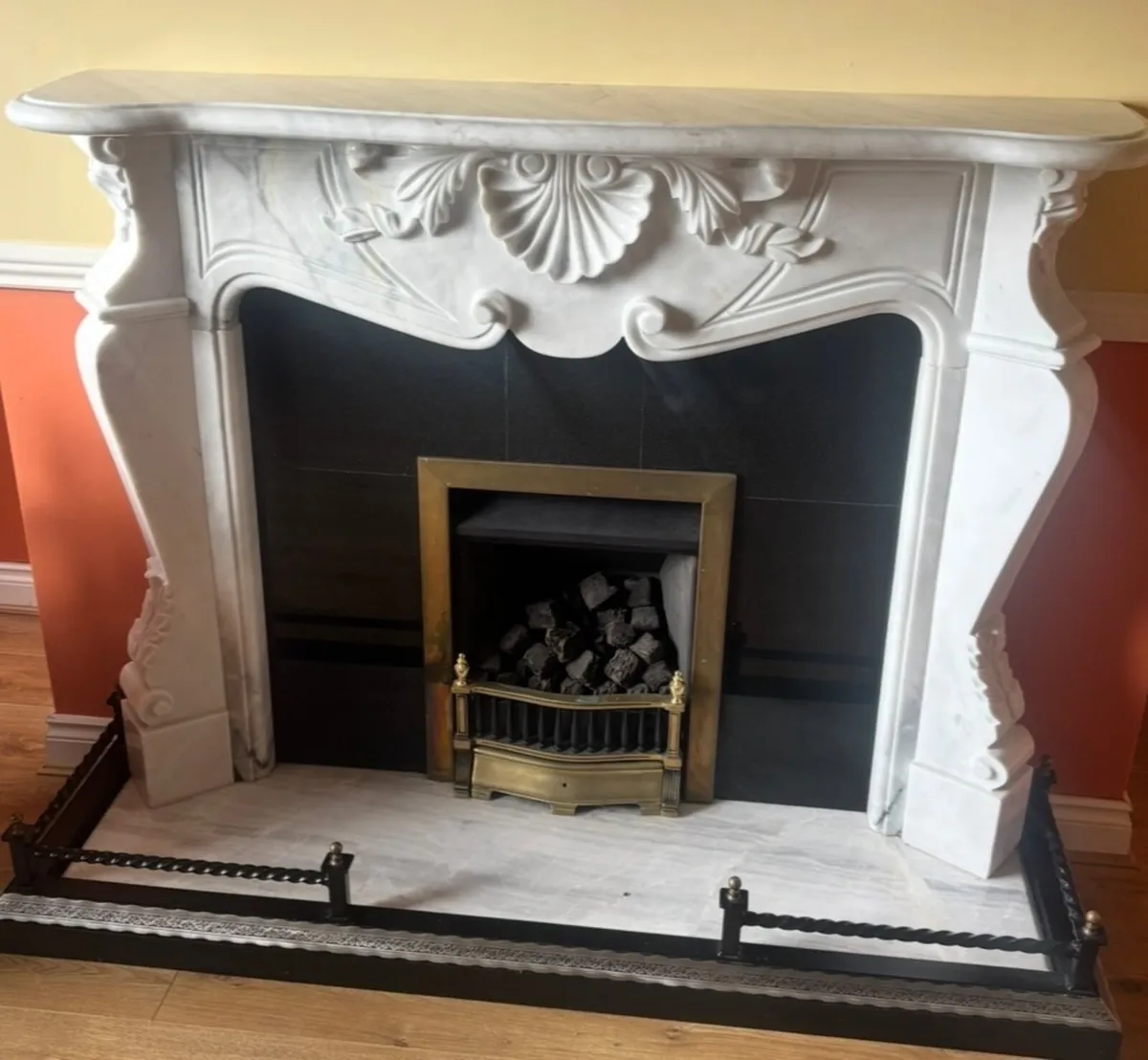 Ornate Marble Fireplace with hearth - Image 1