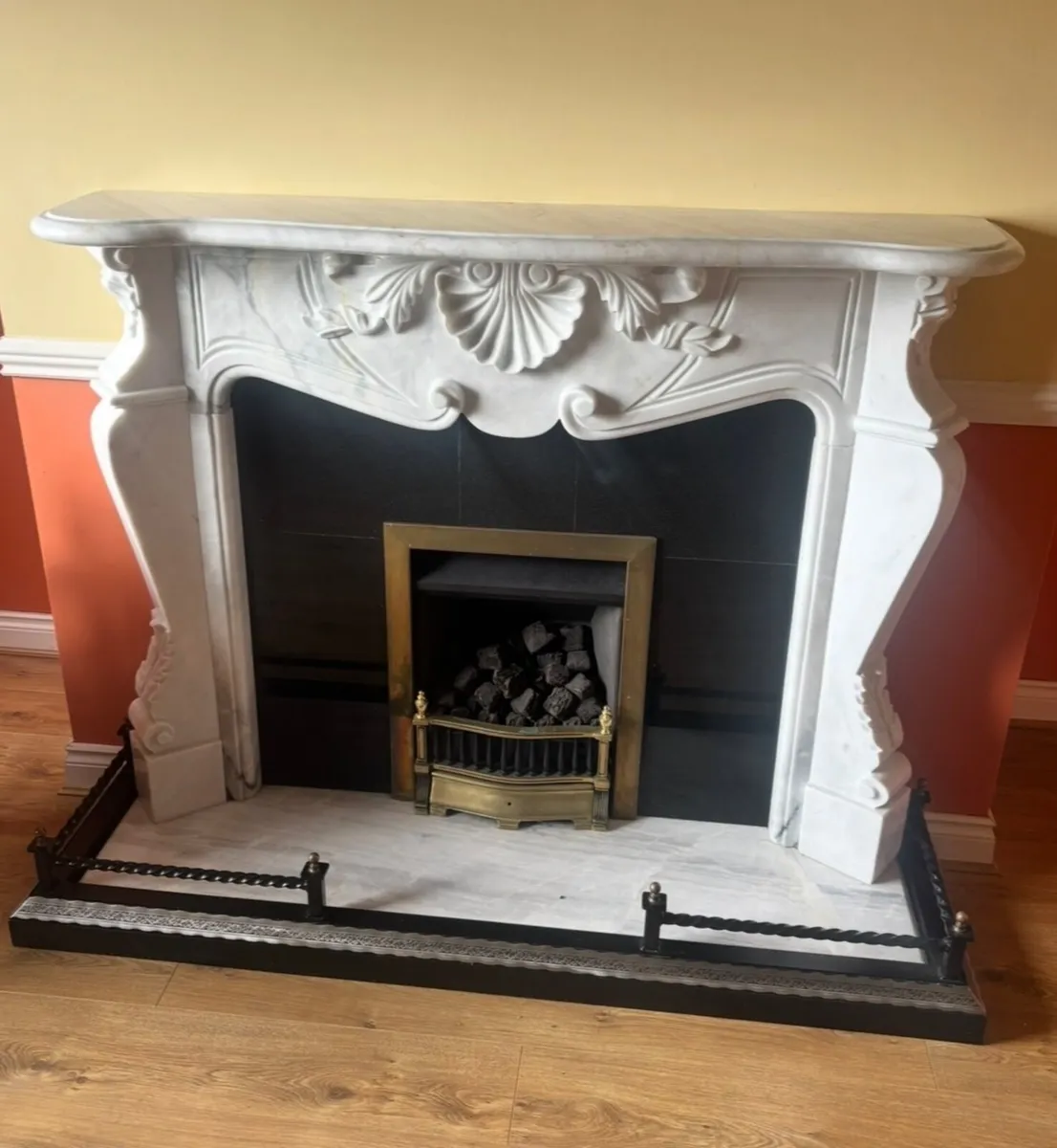 Ornate Marble Fireplace with hearth - Image 2