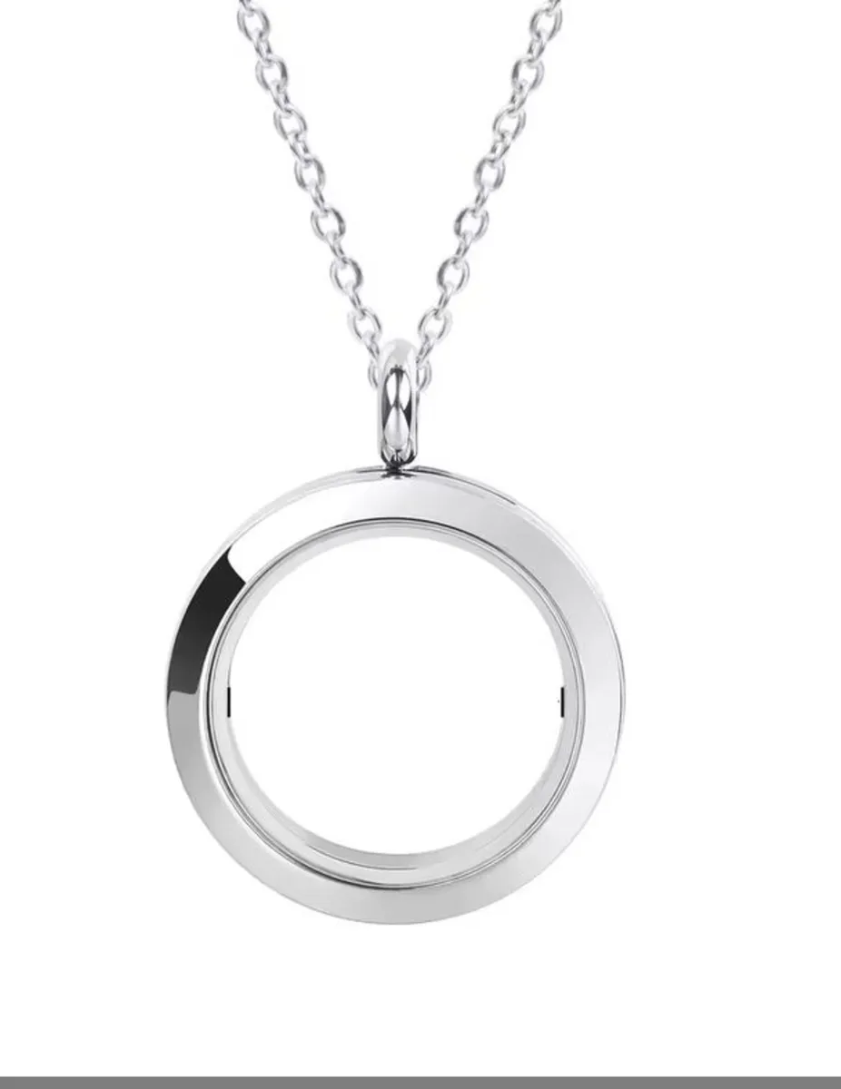 Silver tone floating memorial locket - Image 2