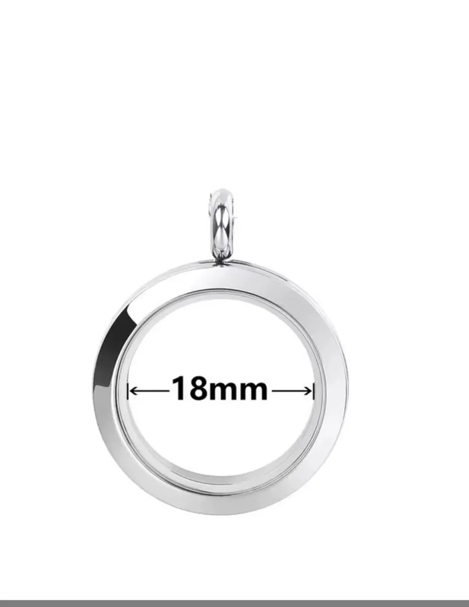 Silver tone floating memorial locket - Image 4