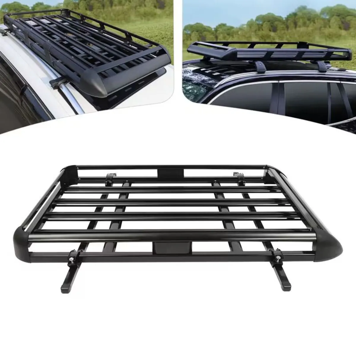 Universal black roof cargo basket - Image 1