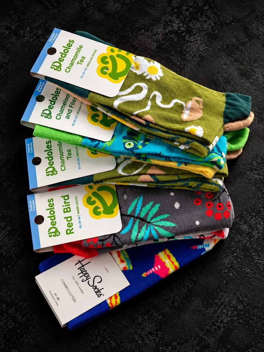 5 Pairs of Colourful Patterned Socks – Brand New - Image 2