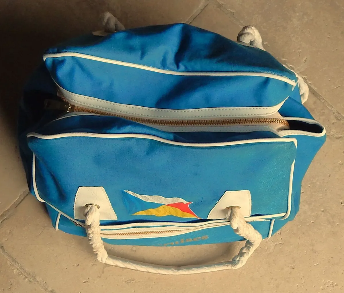 Vintage P&O Cruises Travel Bag with Rope Handles - Image 4